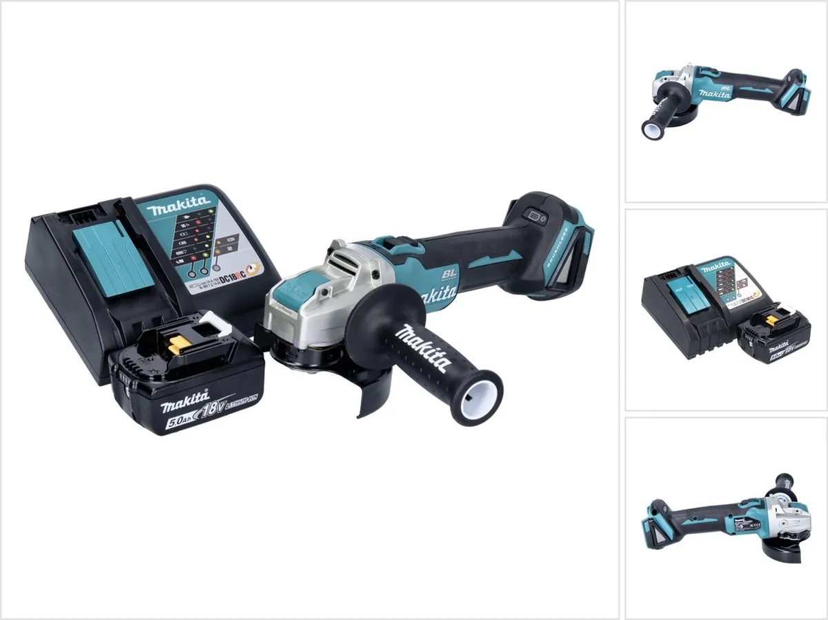 Makita DGA521RT1X1 Haakse Slijper 18V 125mm X-LOCK Brushless