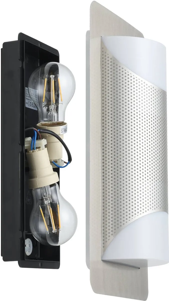 Eglo Cistierna 1 Wandlamp Buiten - 2 Lichtpunten - Ø18cm - RVS Wit