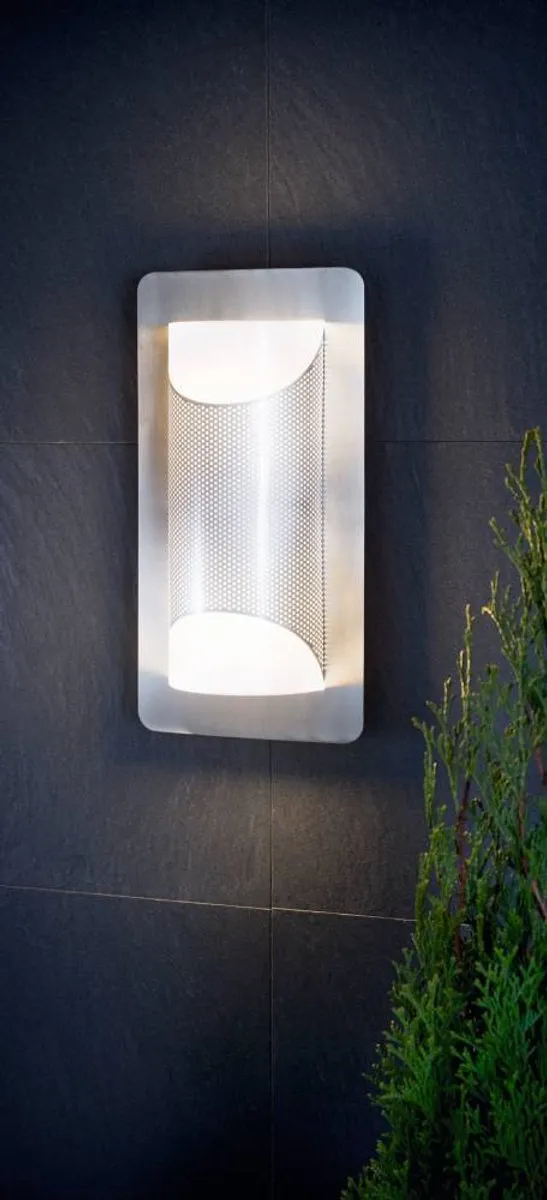 Eglo Cistierna 1 Wandlamp Buiten - 2 Lichtpunten - Ø18cm - RVS Wit - afbeelding 6 van 6