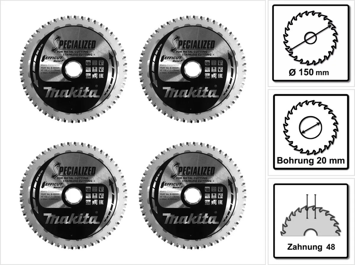 Makita MCCS15048E Zaagblad 150x20x1,1mm 48 Tanden