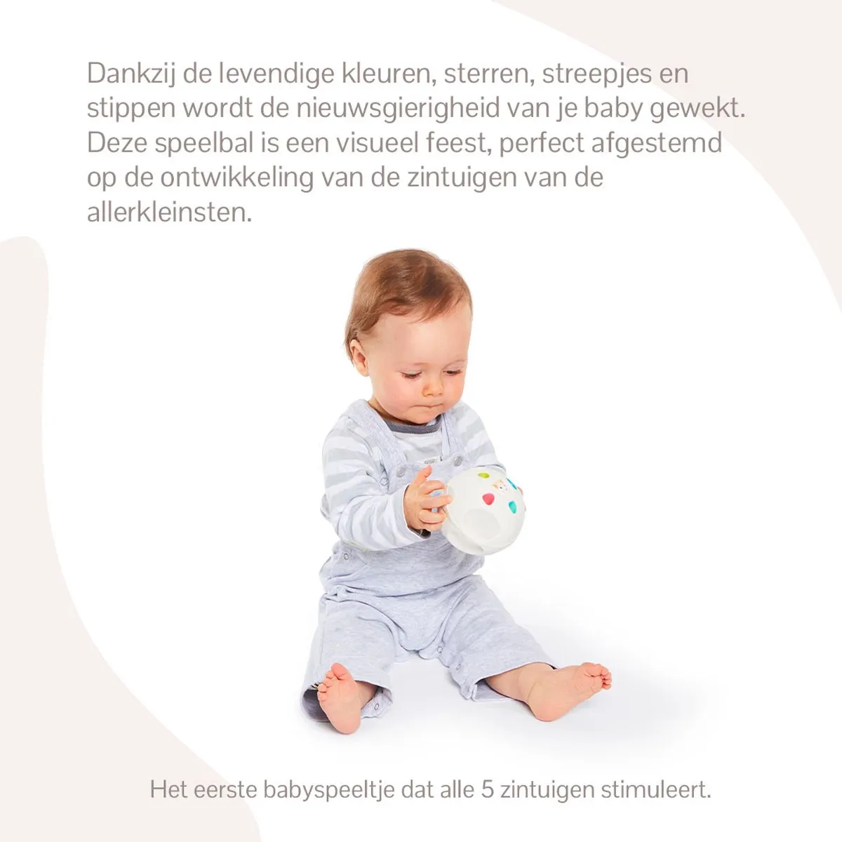 Sophie de Giraf So'Pure Senso'Ball Speelbal - 100% Natuurlijk Rubber - Ø9.5 cm