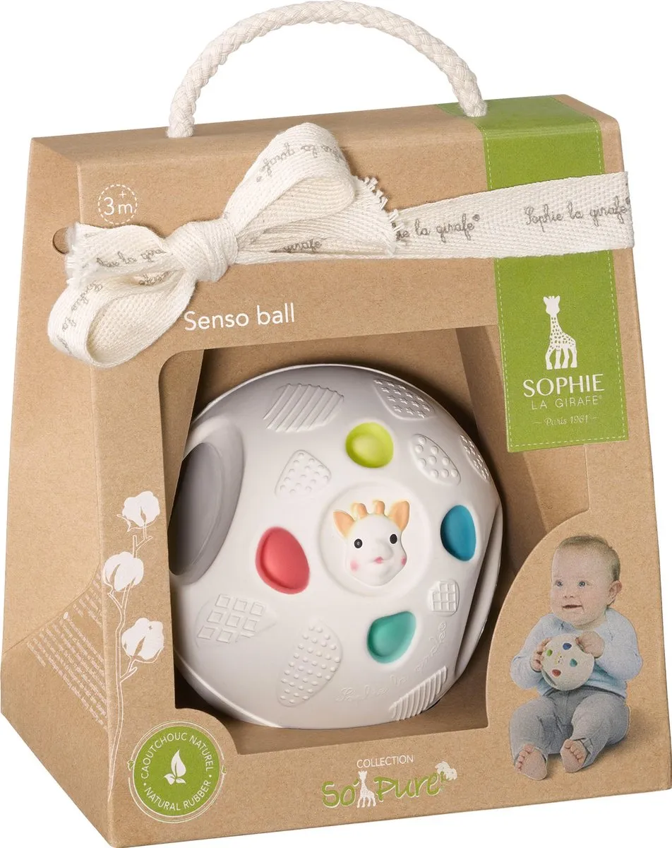 Sophie de Giraf So'Pure Senso'Ball Speelbal - 100% Natuurlijk Rubber - Ø9.5 cm