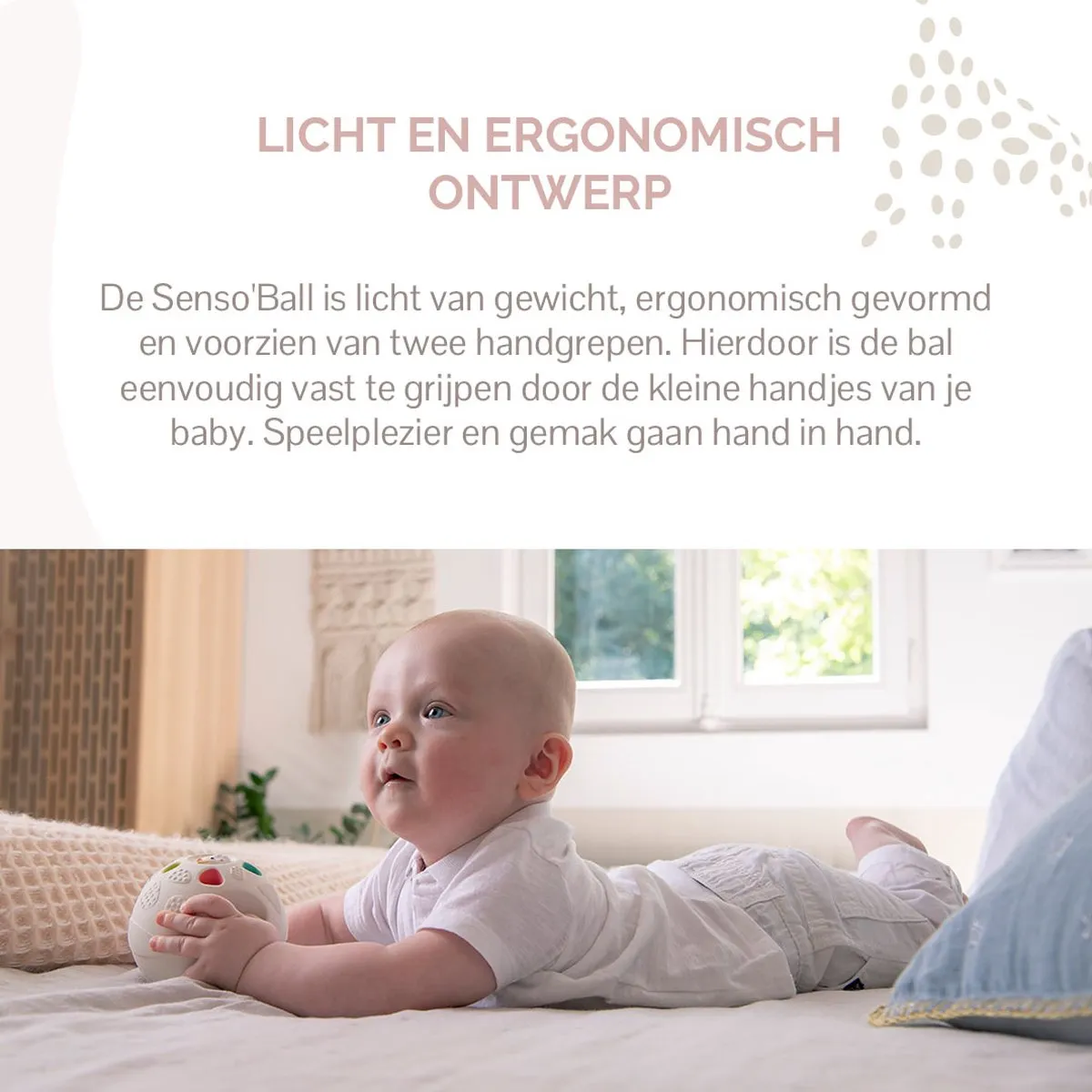 Sophie de Giraf So'Pure Senso'Ball Speelbal - 100% Natuurlijk Rubber - Ø9.5 cm