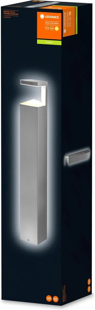 LEDVANCE Endura Style Pyramide Wandlamp 9W - Warm wit - IP44 - Staal