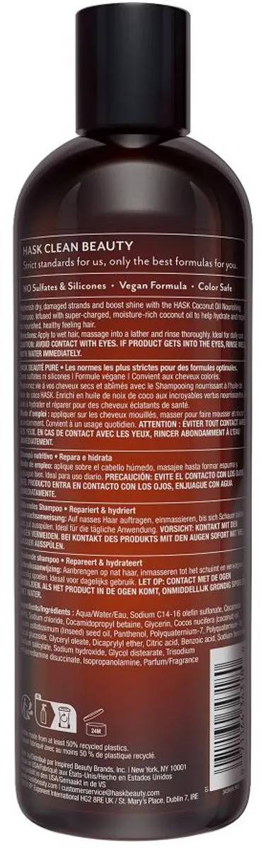 Hask Shampoo Monoi Coconut Oil Nourishing 355ml