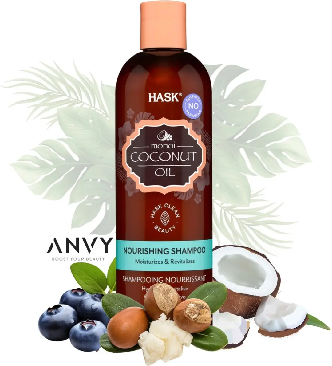 Hask Shampoo Monoi Coconut Oil Nourishing 355ml