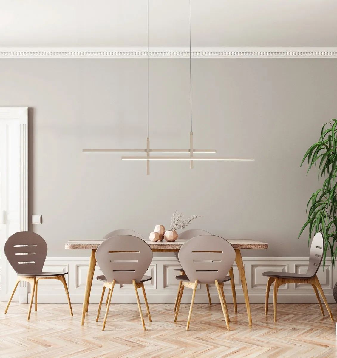Eglo Trepiliano Hanglamp 110cm - Zandkleur/Wit