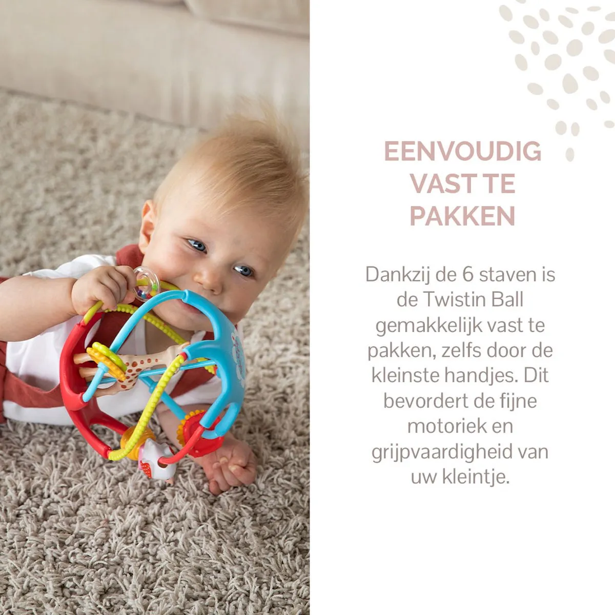 Sophie de giraf Twistin Ball - Speelbal - Speelgoedbal - Babyspeelgoed - Vanaf 6 maanden - Ø16 cm - Meerkleurig
