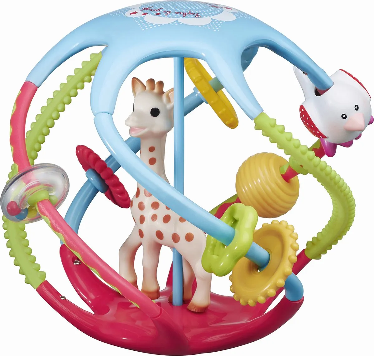 Sophie de giraf Twistin Ball - Speelbal - Speelgoedbal - Babyspeelgoed - Vanaf 6 maanden - Ø16 cm - Meerkleurig