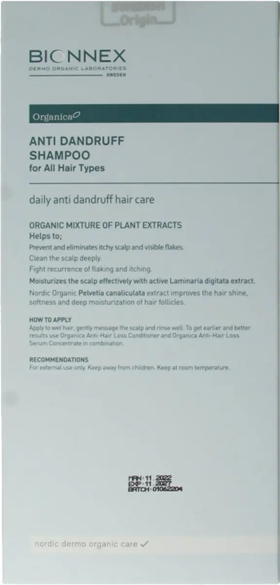 Bionnex Organica Anti-Roos Shampoo Normaal Haar 300ml