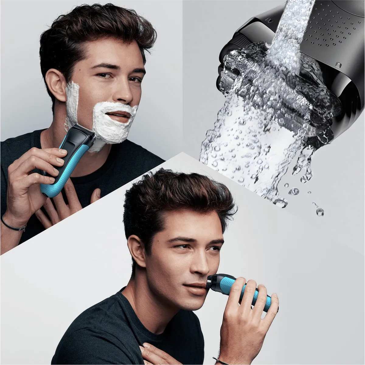Braun Series 3 3010BT Elektrisch Scheerapparaat - 3 Mesjes - Zwart/Blauw