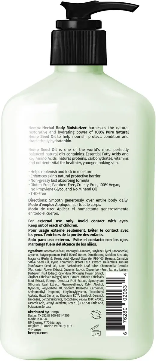 Hempz Herbal Moisturizer Exotic Green Tea & Asian Pear - 500ml
