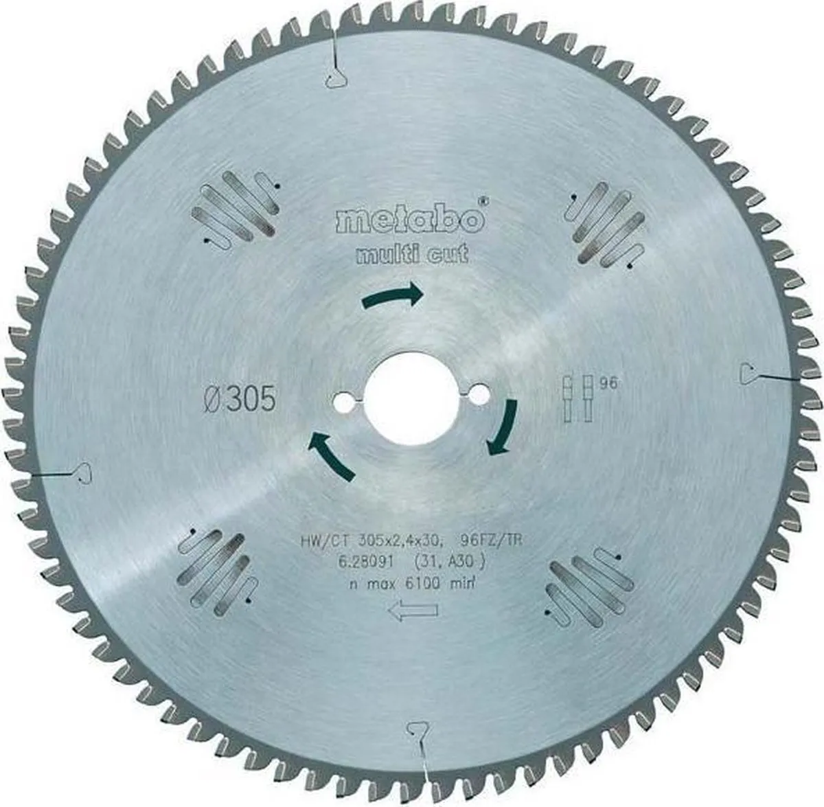 Metabo 628091000 Hardmetalen Zaagblad 305x30mm - 96 Tanden