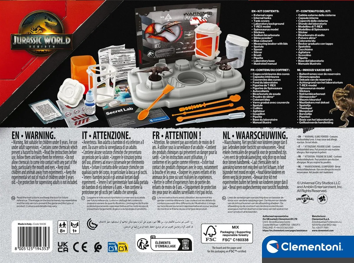 Clementoni Jurassic World Secret Lab Experimenteerset - Multikleur - afbeelding 6 van 6