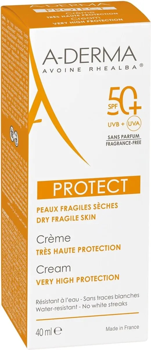 A-Derma Protect Ongeparfumeerd Zonnebrandcrème SPF 50+ 40ml
