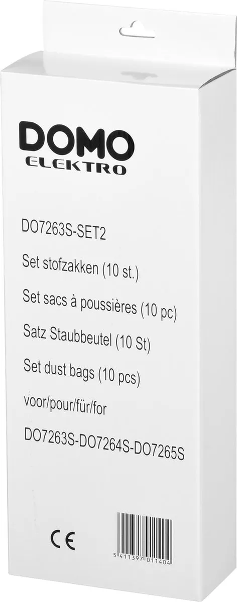 Domo DO7263S-SET2 Stofzuigerzakken - 10 Stuks - o.a. DO7263S/DO7264S