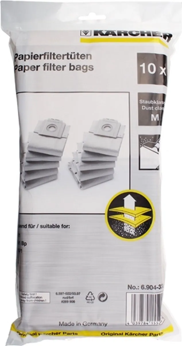 Kärcher 69043330 Stofzuigerzakken - 10 Stuks