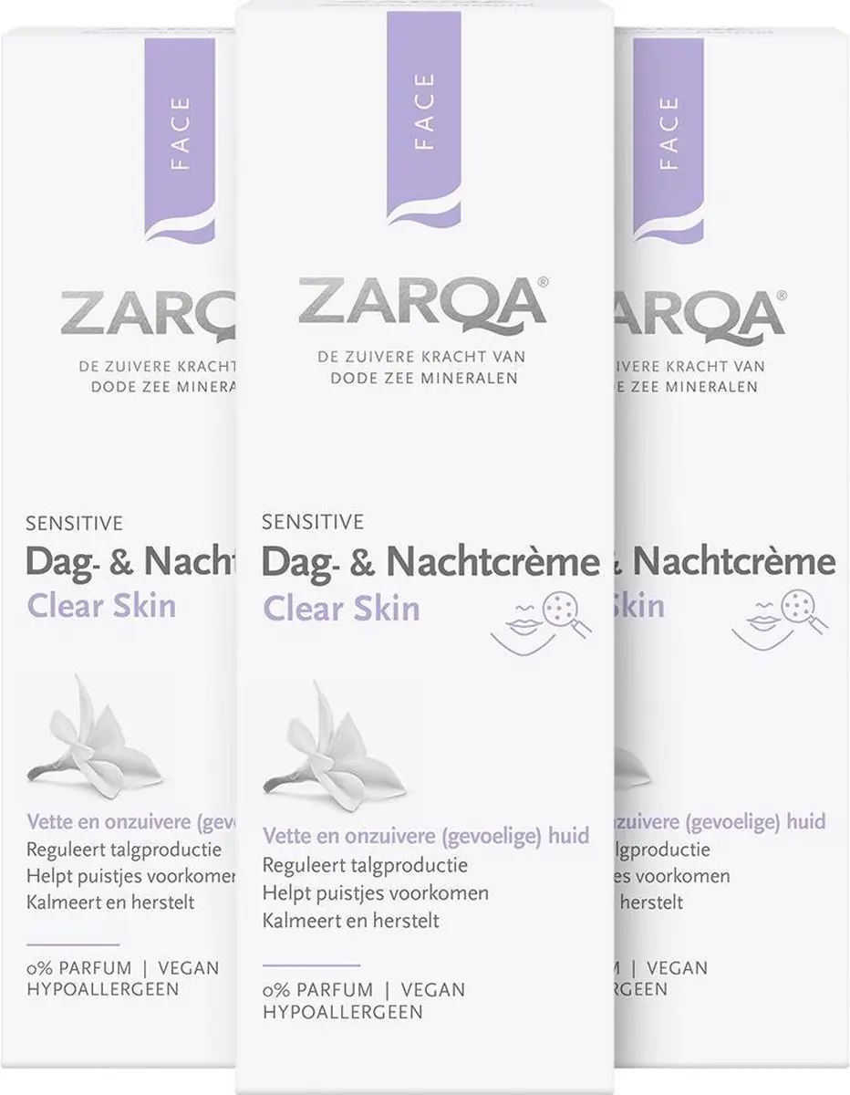 Zarqa Clear Skin Dag- en Nachtcrème - 3x75ml