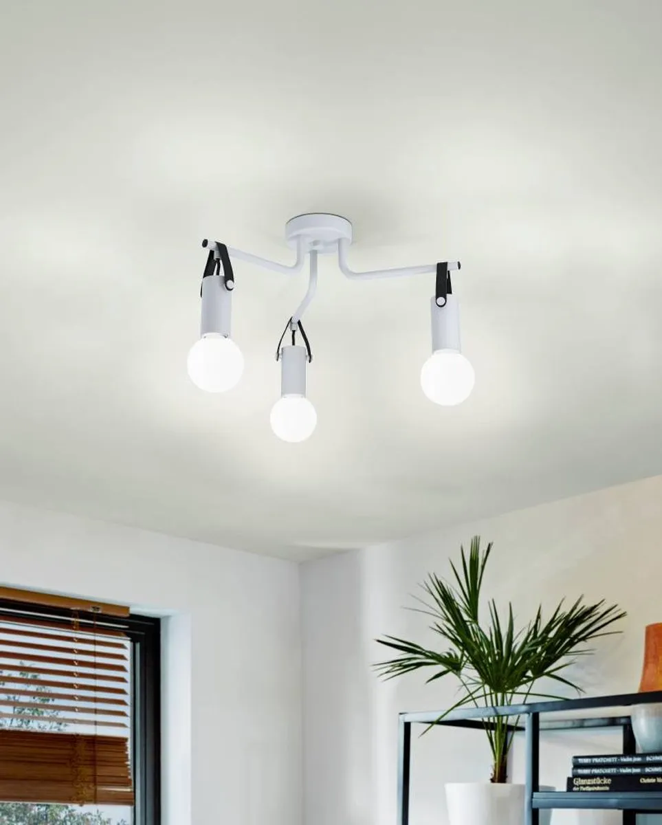 Eglo Apricale Plafondlamp 3x E27 - Ø46cm - Grijs/Zwart