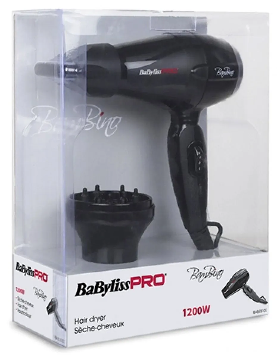 Babyliss BamBino 1200W Reis Föhn - Zwart