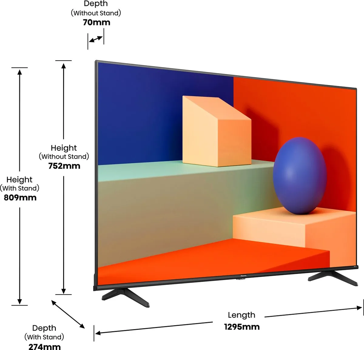 Hisense 58A6K 58 inch 4K LED Smart TV - Zwart