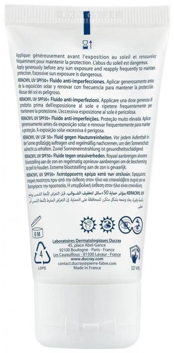 Ducray Keracnyl UV Fluido SPF50+ 50ml - Gezichtcrème