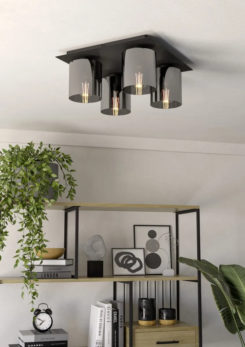 Eglo Gorosiba Plafondlamp 3x40W - Zwart - Ø38cm