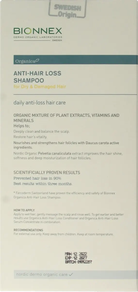 Bionnex Organica Anti-Haaruitval Shampoo 300ml