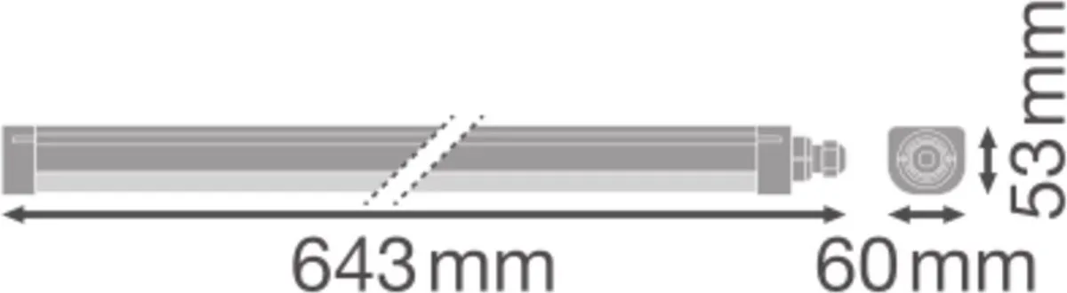 Ledvance LED Waterdichte Montagebalk 16W 60cm - Koel Wit