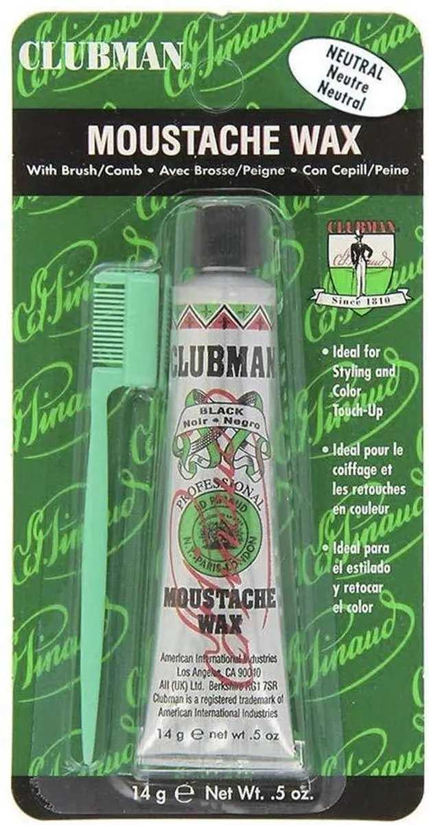 Clubman Pinaud Snorwax Neutraal 15ml - Inclusief borstel/kam