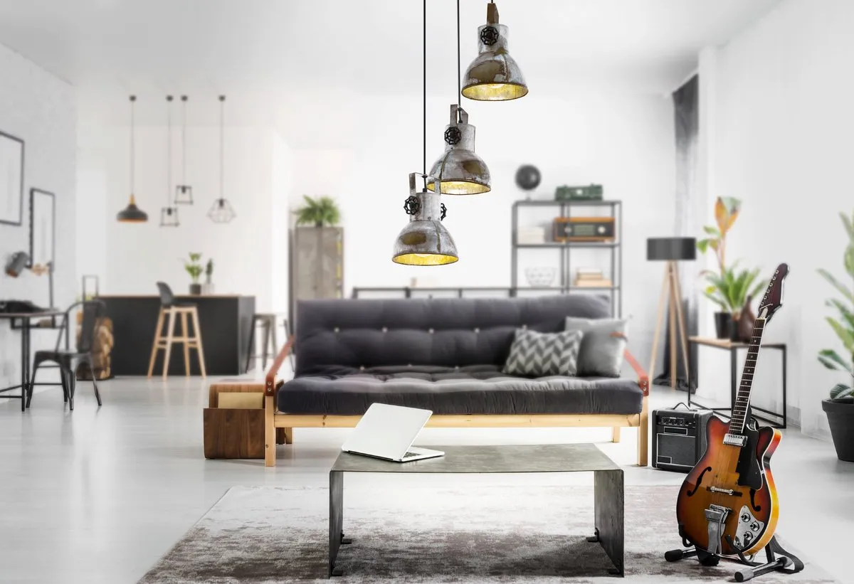 Eglo Barnstaple Hanglamp 3-Lichts - Bruin-Patina/Black/Oud-Zink - afbeelding 6 van 6
