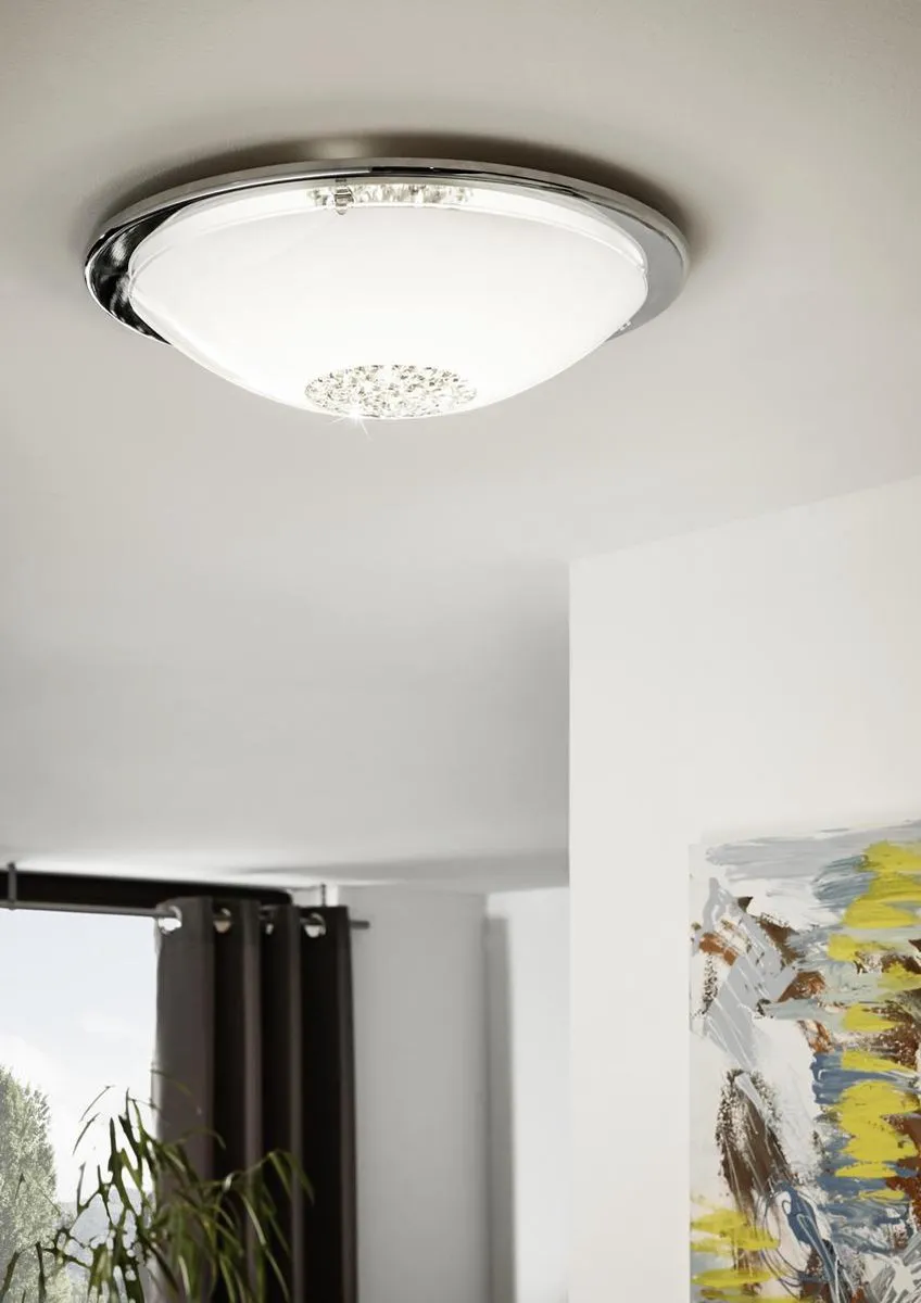 Eglo Giolina Plafondlamp Ø370mm - Chroom - Wit
