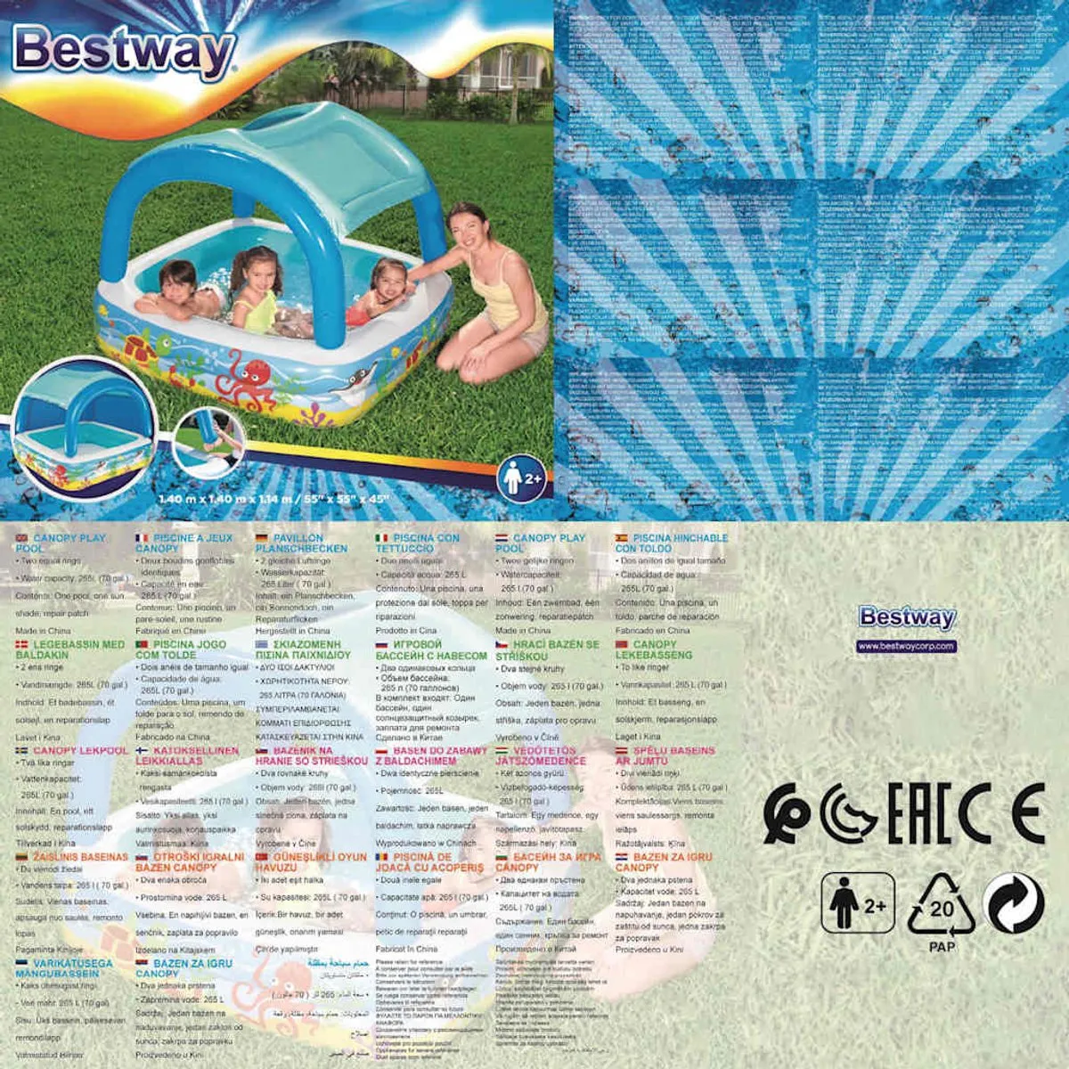 Bestway Speelbad 52192 - 265L - Blauw