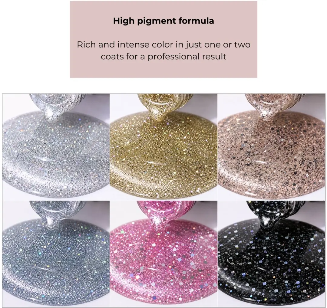 Canni Glitter Gellak Set - 6x 10ml - HEMA/TPO-vrij - 6 Kleuren