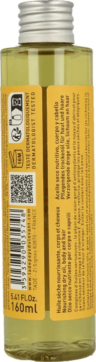 Aleppo Soap Co Tadé Droge Olie Fleur D'orange 160ml