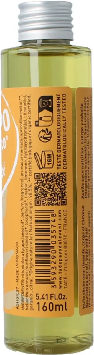 Aleppo Soap Co Tadé Droge Olie Fleur D'orange 160ml