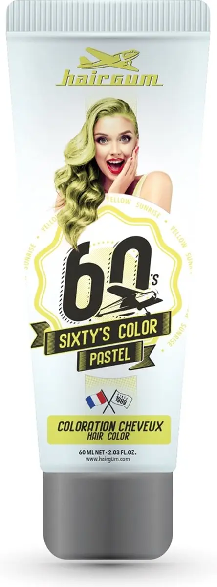 Hairgum Sixty's Color Yellow Sunrise 60ml - Haarkleur Geel