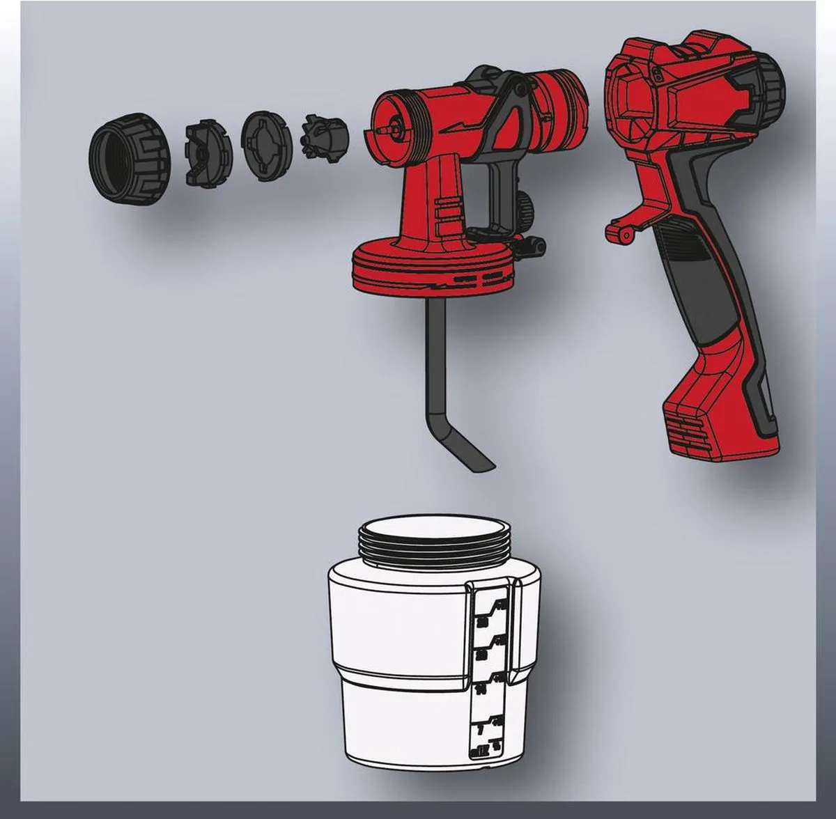 Einhell TC-SY 600 S Elektrische Verfspuit 600W - 800ml - Rood/Zwart - afbeelding 6 van 6