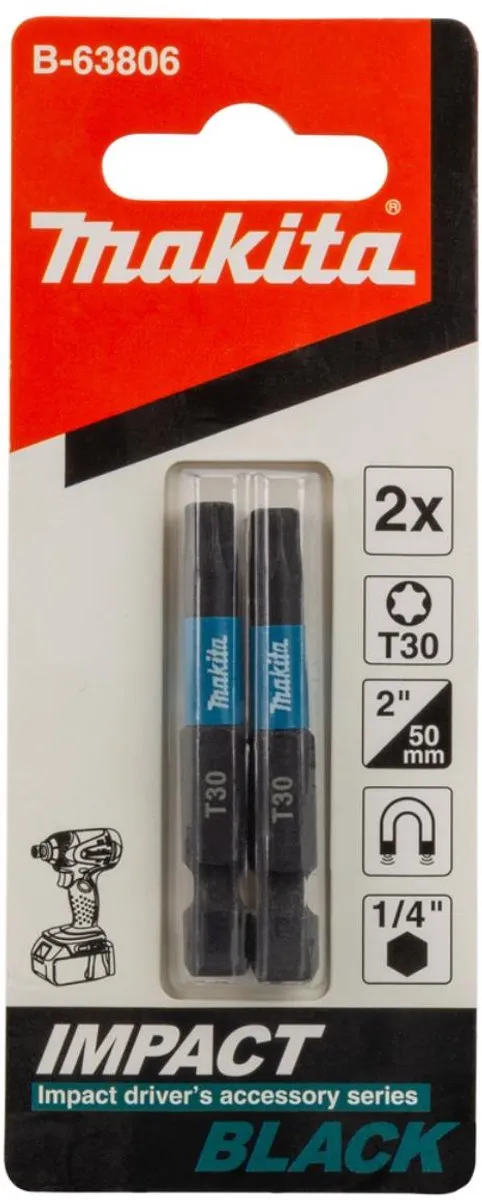 Makita B-63806 Slagschroefbits T30 - 2 Stuks
