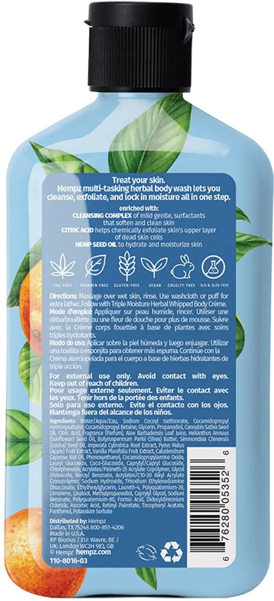 Hempz Original Fresh Citrus Herbal Body Wash 500ml