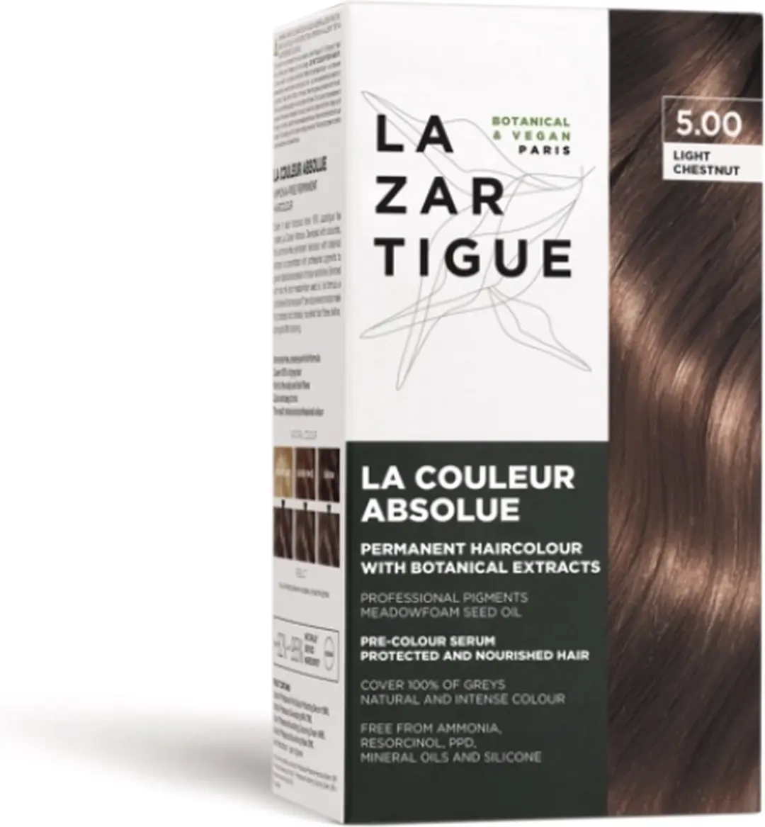 Lazartigue La Couleur Absolue Permanent Haircolour 5.00 Light Chestnut - Full Coverage