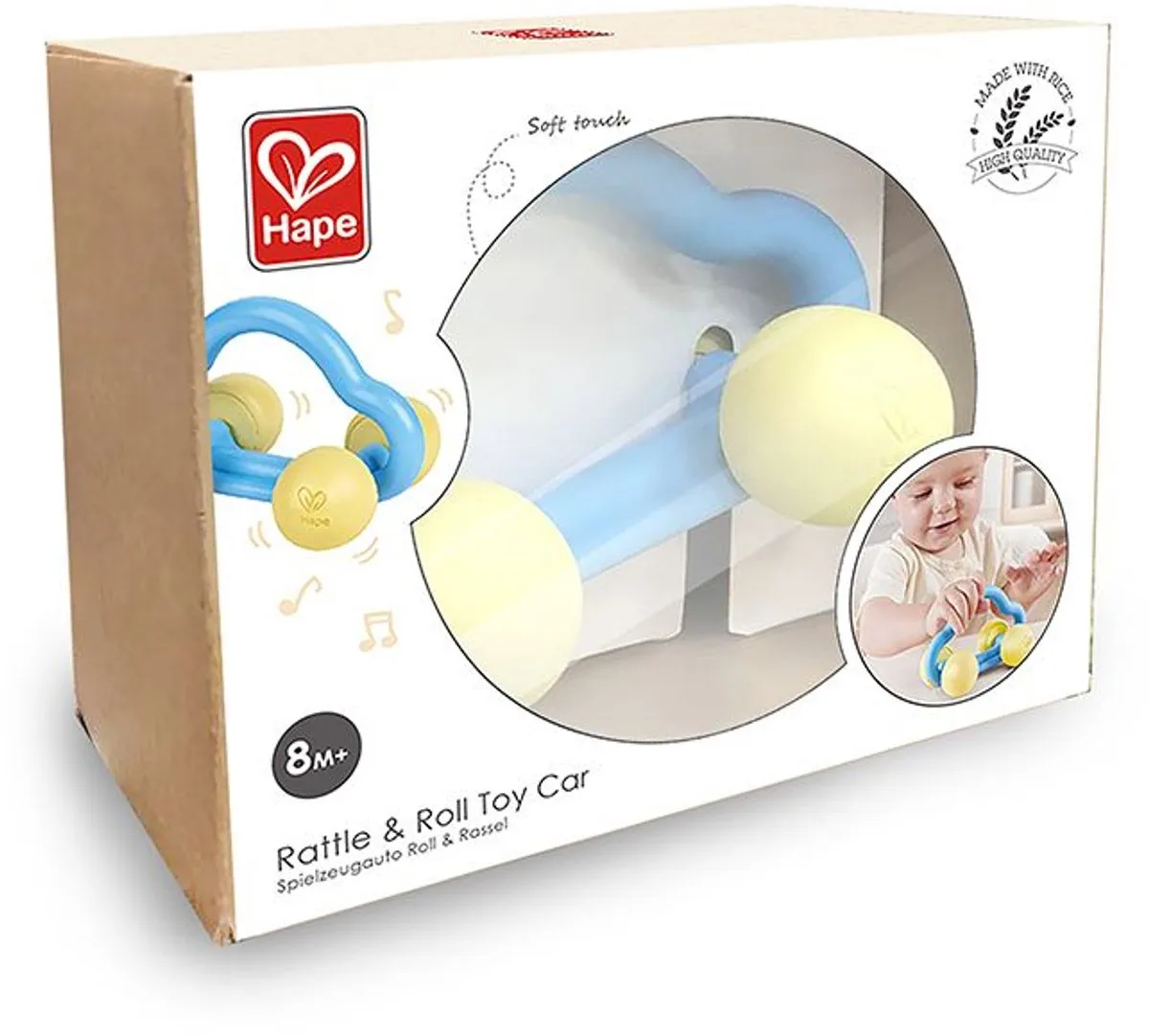 Hape E0071 Speelgoedauto Roll & Rassel - Veelkleurig