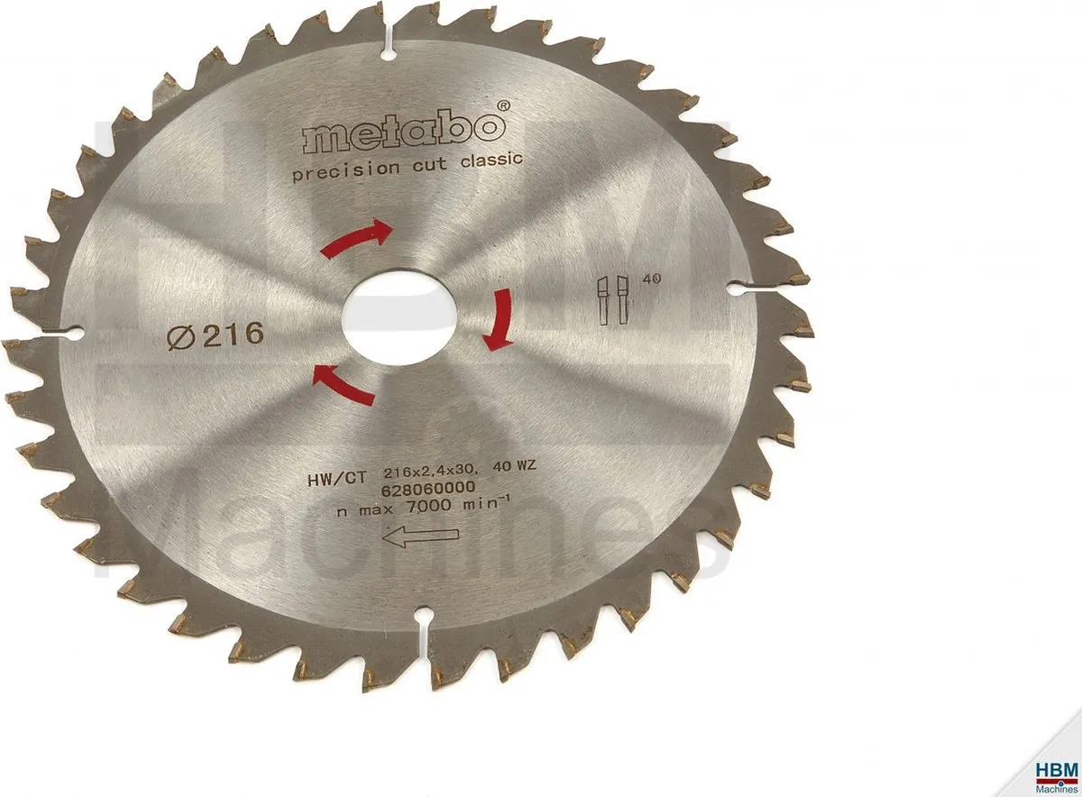 Metabo HW/CT Cirkelzaagblad 216x30mm 40 Tanden