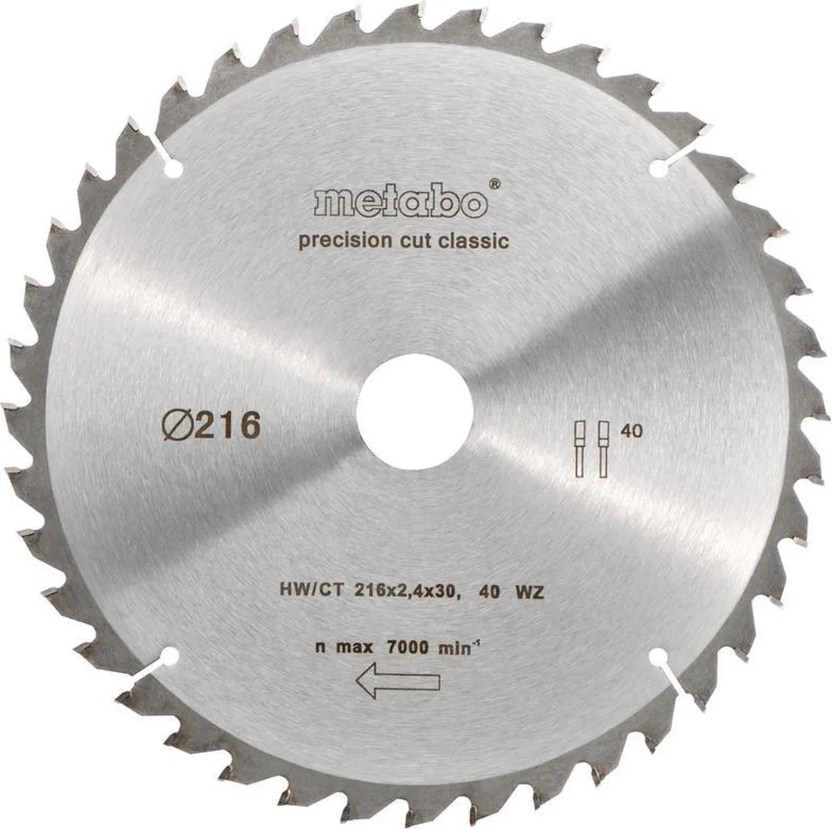 Metabo HW/CT Cirkelzaagblad 216x30mm 40 Tanden