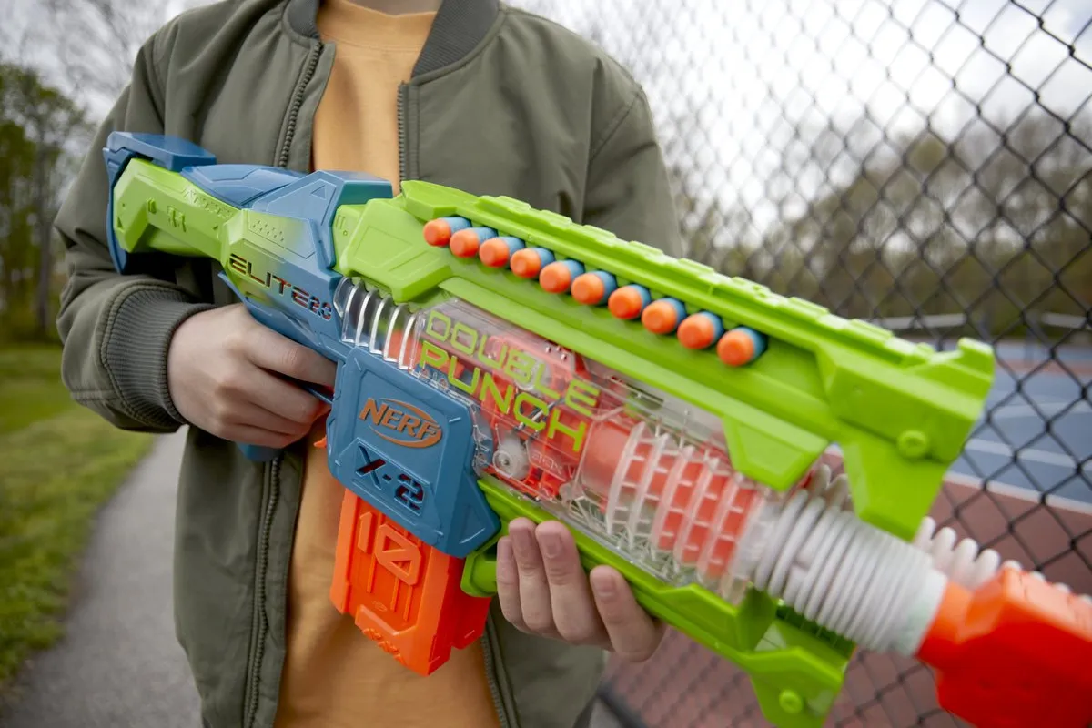 Nerf Elite 2.0 Double Punch F6363 Blaster - Blauw