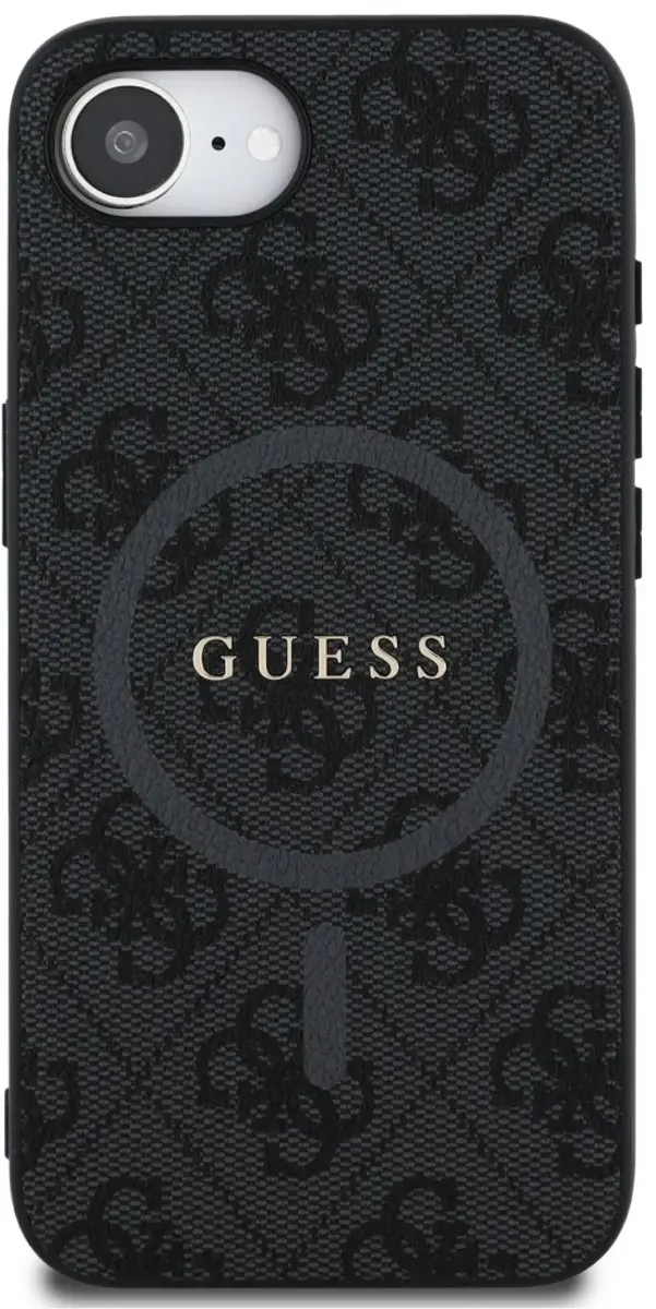 Guess 4G Ring Classic Logo iPhone 16e Hoesje - MagSafe - Zwart