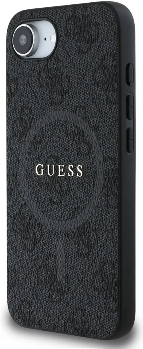 Guess 4G Ring Classic Logo iPhone 16e Hoesje - MagSafe - Zwart