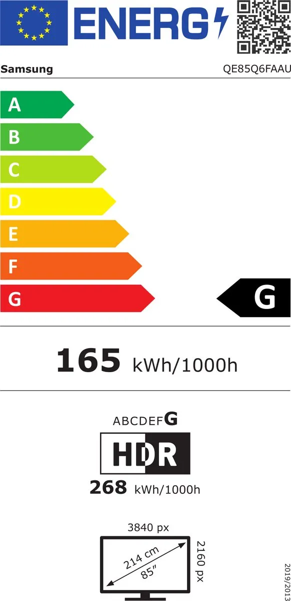 Samsung QE85Q6FA 85 inch QLED TV - Zwart