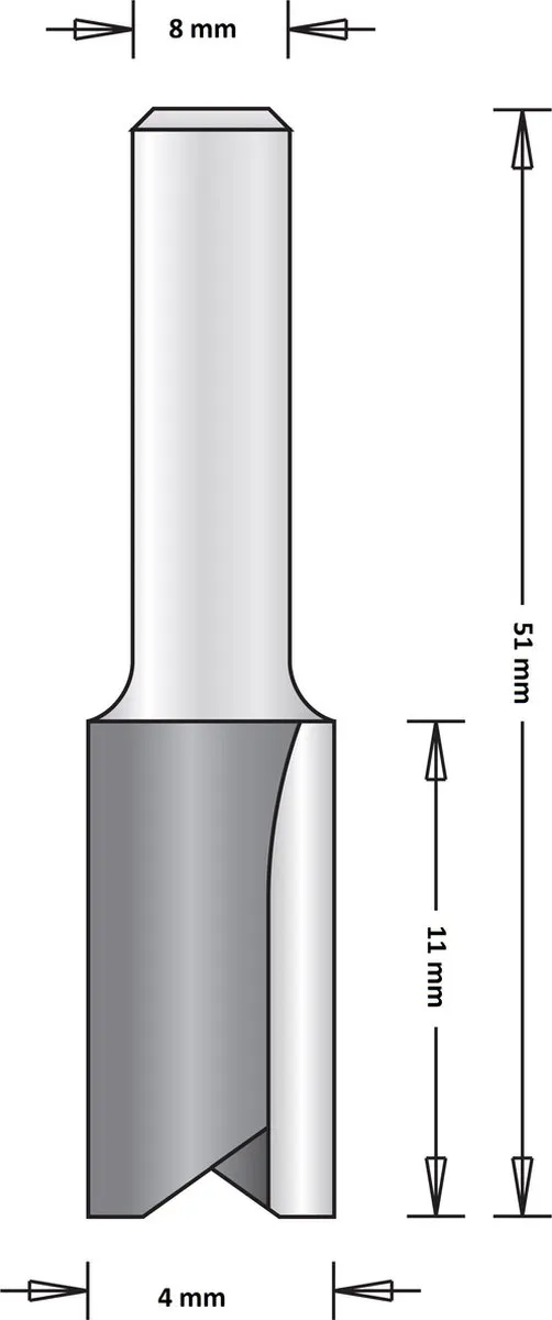 Hikoki 754052 Groeffrees 2-snijkant - 4x11x51mm - Hout