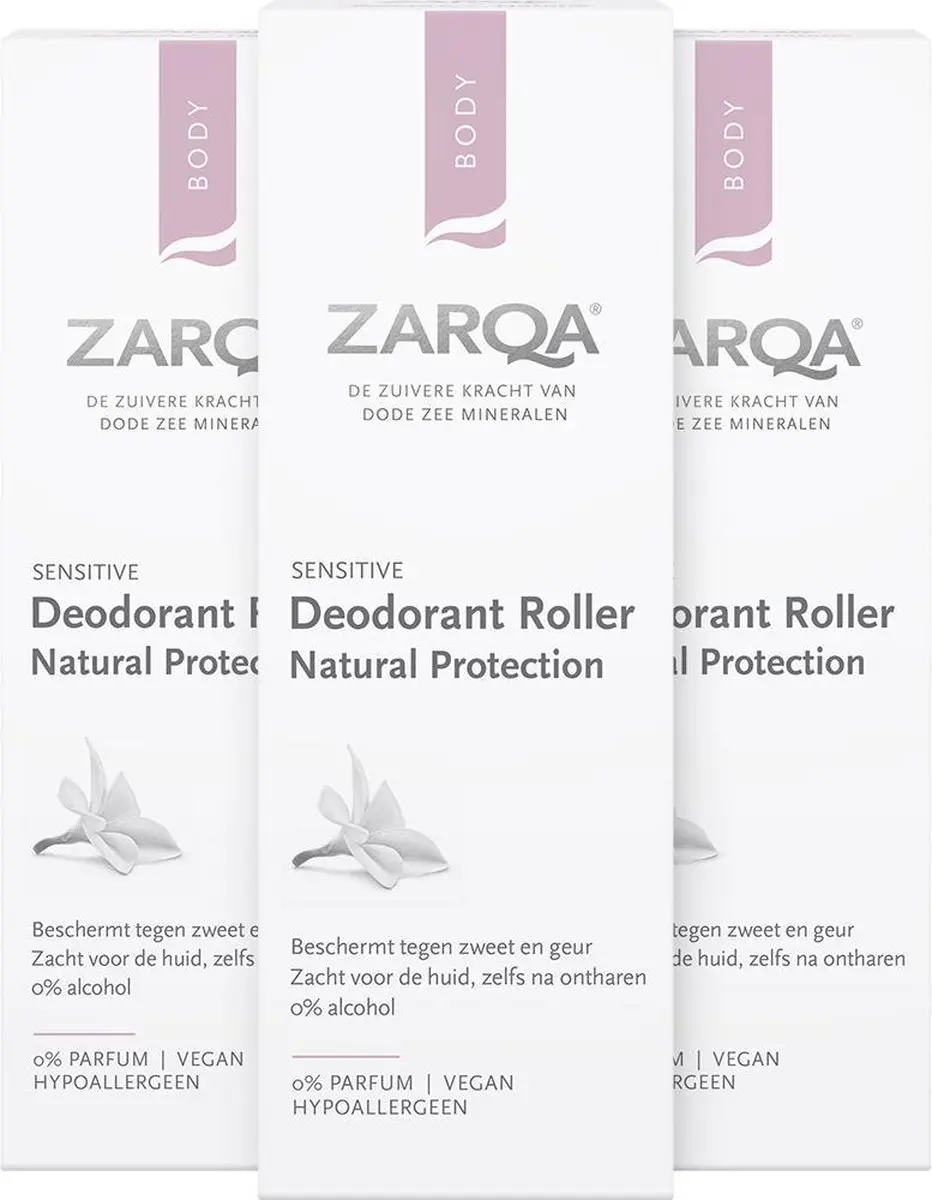 Zarqa Deodorant Roller Sensitive 50ml - 3 Stuks